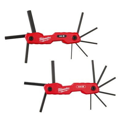 Milwaukee Tool 2PC 17-Key Folding Hex Key Sets - SAE/Metric