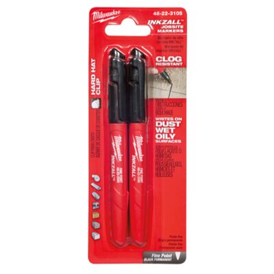 Milwaukee Tool 2PK INKZALL Black Fine Point Marker