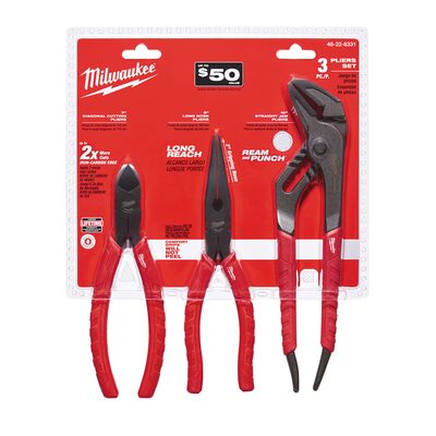Milwaukee Tool Comfort Grip Pliers Kit - 3 PC