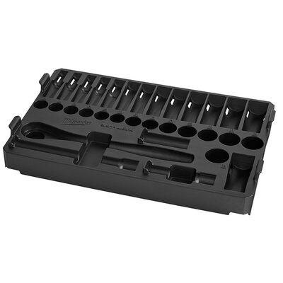 Milwaukee Tool 32pc 3/8" Drive Metric Ratchet and Socket Tray