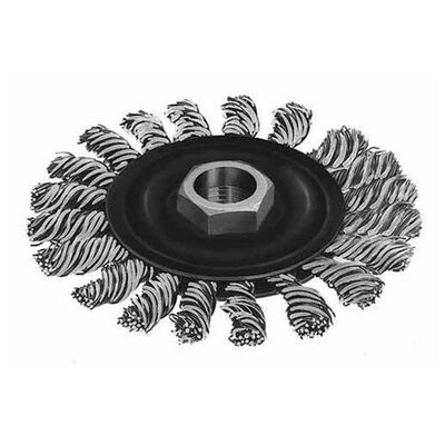 Milwaukee Tool 4" WIRE BRUSH WHEEL, FULL CABLE KNOT, 12,000 RPM, STAINLESS STEEL