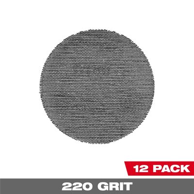 Milwaukee Tool 3 Inch 220 Grit Mesh Sanding Discs with POWERGRID Tear Resistant Mesh &hyphen; (12 PK) + Pad Saver
