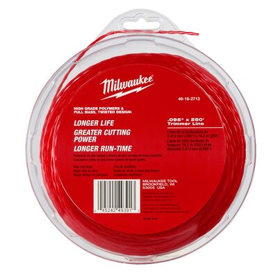 Milwaukee Tool .095"X250 FT. BRUSH GRASS LANDSCAPING TRIMMER LINE