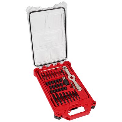 Milwaukee Tool 38PC SAE Tap & Die PACKOUT Set w/ Hex-LOK 2-in-1 Handle