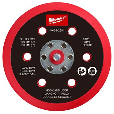 Milwaukee Tool 6 Inch Hook and Loop Sander Backing Pad - Firm