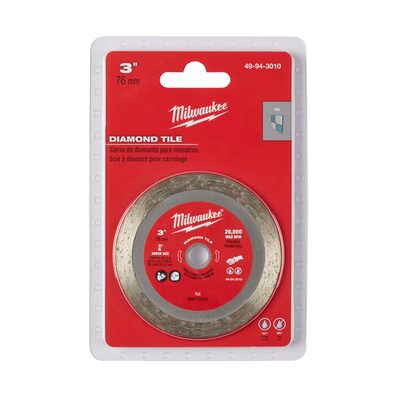 Milwaukee Tool 3" DIAMOND TILE CUT-OFF BLADE MAX 20,000 RPM