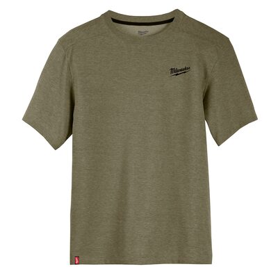 Milwaukee Tool HYBRID WORK TEE- SS GREEN L