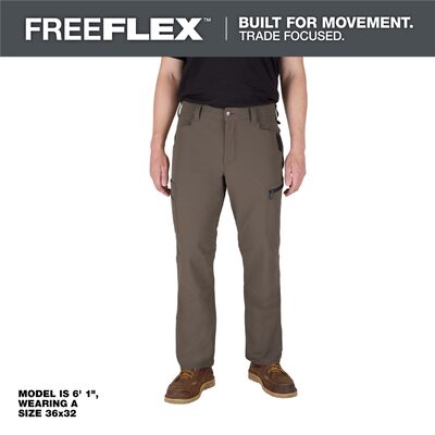 Milwaukee Tool FREEFLEX Tech Pants - Brown 30 X 34