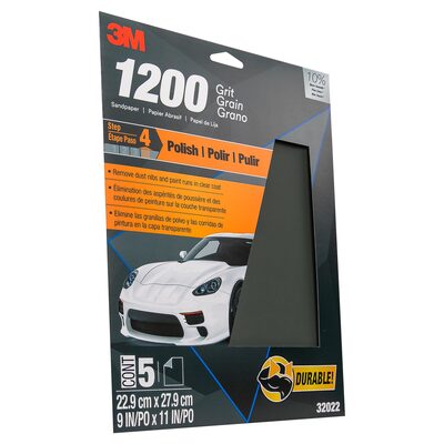 3M Wetordry Sandpaper, 32022, 9 in x 11 in, 1200 Grit