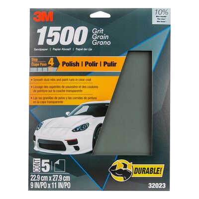 3M Wetordry Sandpaper, 32023, 1500 Grit, 9 in x 11 in
