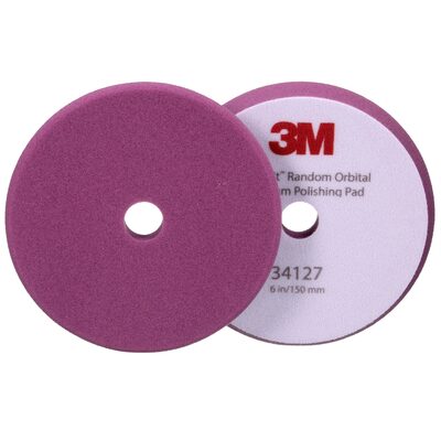 3M Perfect-It Random Orbital Foam Polishing Pad 34127, Fine, Purple, 6 in (150 mm)