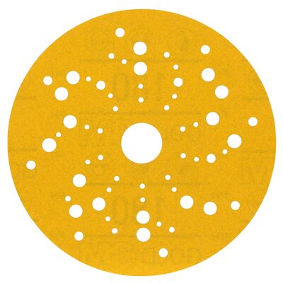 3M Hookit Gold Abrasive Disc 53022, 180, 5 in (125mm), Dust-Free