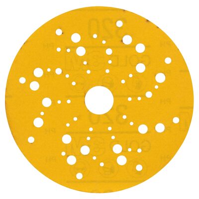 3M Hookit Gold Abrasive Disc 53024, 320, 5 in (125mm), Dust-Free