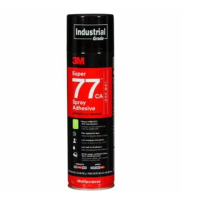 3M Super 77&trade; CA Multipurpose Spray Adhesive, Low VOC <25%, Clear, 24 fl oz (Net Wt 18.0 oz)