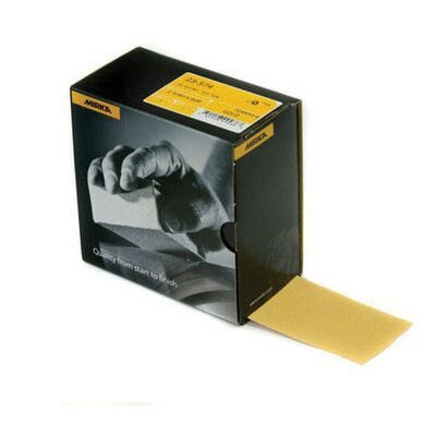 Mirka Abrasives Bulldog Gold 23574100 23 Series Semi-Open Coated Sanding Sheet Roll, 2-3/4 in W x 20 yd L, P100 Grit