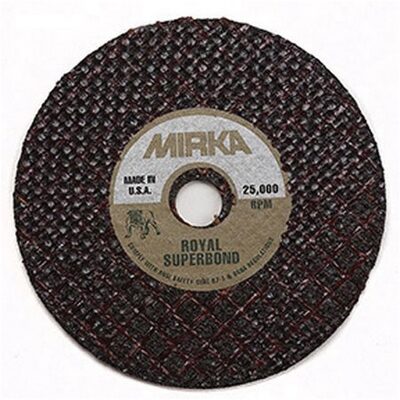 Mirka Abrasives Royal MS-0110 Cut-Off Wheel, 3 in Dia, 1/32 in THK Wheel, 3/8 in Center Hole, 24000 rpm