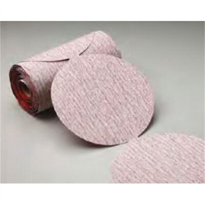 Carborundum Abrasives Carbo Premier Red 18168 Dri-Lube Stick-On Sanding Disc Roll, 6 in, P220 Grit, Aluminum Oxide