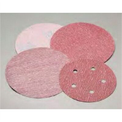 Carborundum Abrasives Carbo Premier Red 20277 Dri-Lube Grip-On Sanding Disc, 6 in, P320 Grit, Aluminum Oxide