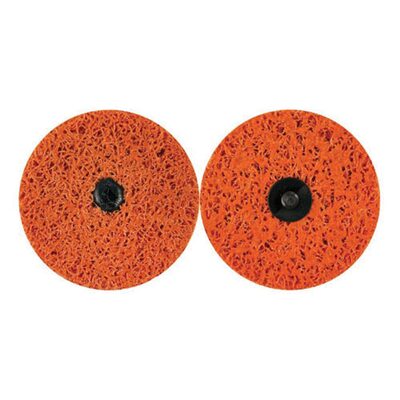 Norton Bear-Tex Blaze 31054 Non-Woven Quick-Change Rapid Strip Disc, 4 in Dia, Extra Coarse Grade, Orange