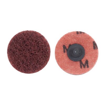 Norton Merit 64065 Non-Woven Quick Change Buffing Disc, 3 in Dia, 100 Grit, Maroon