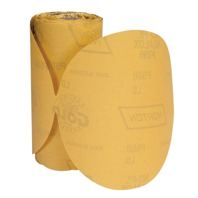 Norton Gold Reserve 83814 A296 Series Sanding Disc Roll, 5 in, P400 Grit, Aluminum Oxide, PSA Attachment