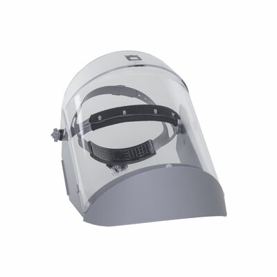 OBERON Face Shield with Ratcheting Headgear - Polycarbonate - Window: Clear Anti-Fog - With Lower Crown & Side Shields