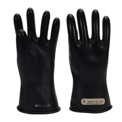 Oberon Gloves - Rubber Electrical - Class 00 - Length: 11" -  Rolled Cuff - Size: Large - 10