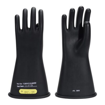 Oberon Gloves - Rubber Electrical - Class 2 - Length: 14" -  Rolled Cuff - Size: Large - 9