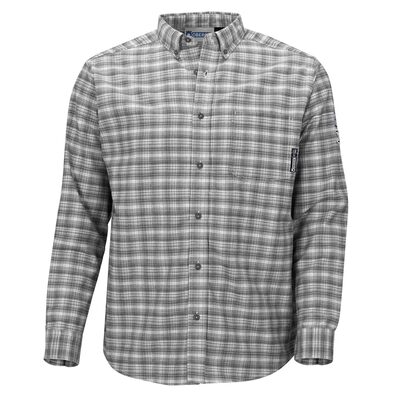 OBERON Plaid Long Sleeve Button Down Shirt &hyphen; Cotton / Nylon - Fire Resistant and Arc Flash Protection - 10 CAL - Color: Red - Men's - Size: Extra Small