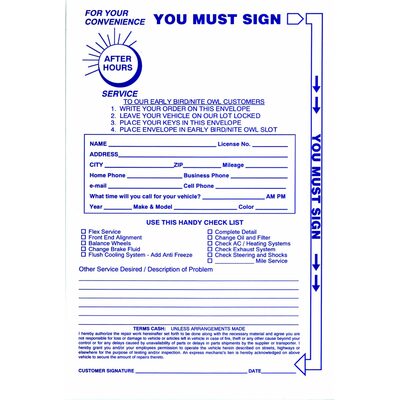 Petoskey Plastics Envelopes for Key Drop Box