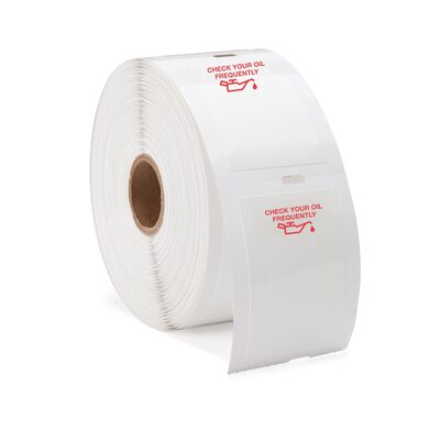 Petoskey Plastics Generic Labels w/red oil can image- 500/Roll