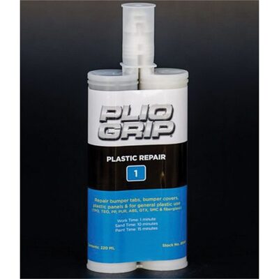 PLIO-GRIP Plastic Repair 1 8049 Plastic Repair, 220 mL Cartridge, Beige (Part A), Black (Part B)