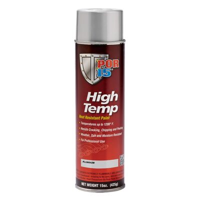 POR-15 INC 44318 Heat Resistant High Temperature Paint, 15 oz Aerosol Can, Aluminum, 4 hr Curing