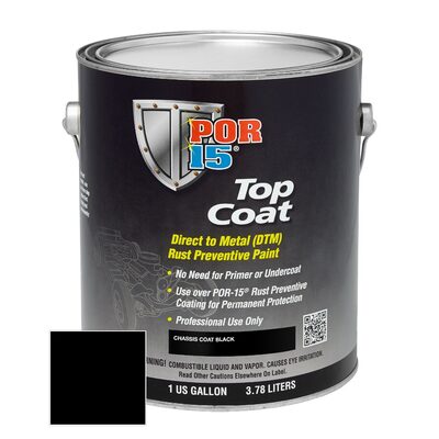 POR-15 INC 45901 Top Coat DTM Paint, 1 gal Can, Chassis Black, Liquid, 30 to 60 min Curing