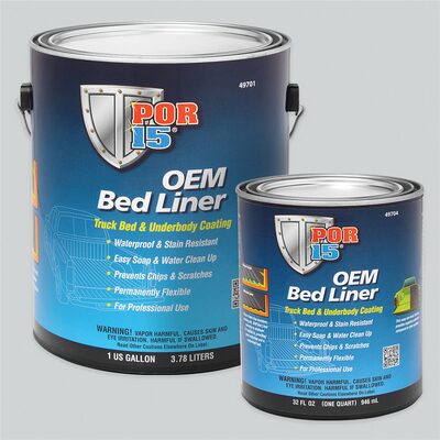 POR-15 INC 49704 OEM Bed Liner, 1 qt Can, Rubberized Textured Black, 100 to 120 sq-ft Coverage, 3 to 4 hr Curing