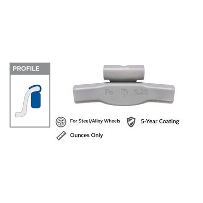 Wegmann Automotive 0.75 oz Zinc Coated Clip-on TZ Gray Series Wheel Weight (Box of 25)