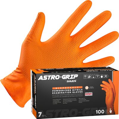 SAS Safety Astro-Grip Powder-Free Exam Grade Nitrile Disposable Gloves - 7 Mil - 100PK - Medium