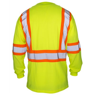 SAS Safety Class-2 Long Sleeve Reflective Yellow T-Shirt, XL