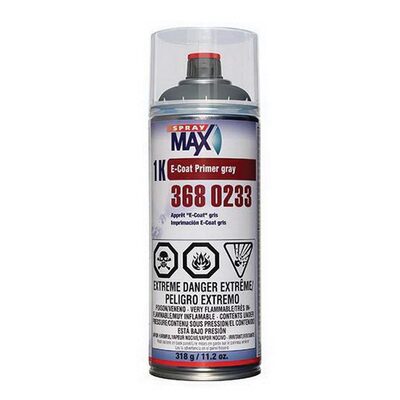 SprayMax 3680233 1K E-Coat Primer, 11.2 oz Aerosol Can, Gray, 5.4 sq-ft Coverage