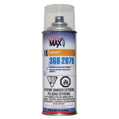 SprayMax FillClean 3682079 Series E Waterborne Basecoat, 5.5 oz Aerosol Can, Clear