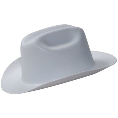 Jackson Safety Hard Hat - Western Outlaw Series - Full Brim Cowboy Hat - Gray
