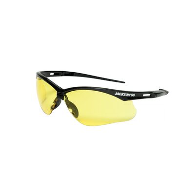 Jackson Safety Safety Glasses - SG Series - Amber Lens - Black Frame - Hardcoat Anti-Scratch - Low Light