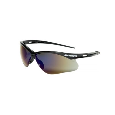 Jackson Safety Safety Glasses - SG Series - Blue Mirror Lens - Black Frame - Hardcoat Anti-Scratch - Outdoor