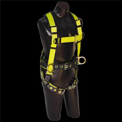 FALL SAFE Safety Harness - IRONMAN Series - Construction-Style Positioning - Back / Side, Pass Through, Tongue Buckle - Size: Medium / Large