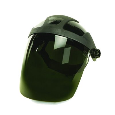 Sellstrom Face Shield - DP4 Series - 9" x 12.125" x 0.060" Window - Shade 3 IR - Universal Hard Hat Slot Adaptor Headgear