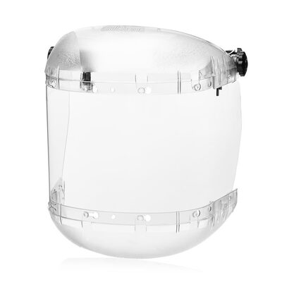 Sellstrom Face Shield - 380 Series &ldquo;MAX LIGHT&rdquo; - 6.5" x 19.5" x 0.040" Window - Clear AF - Universal Hard Hat Slot Adapter Headgear - Dual Crown