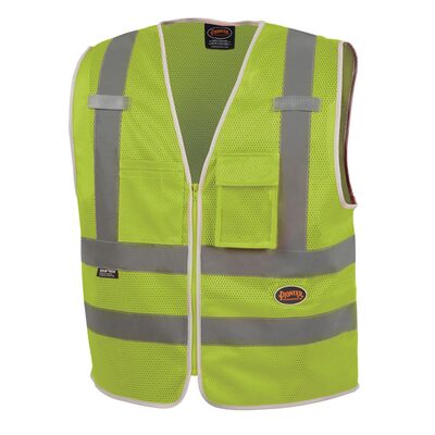 Pioneer Mesh 8-Pocket Safety Vest  - Color:  Hi-Vis Yellow/Green  - Size: 2XL