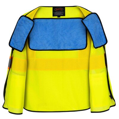 Pioneer Safety Vest with Cooling Panels - ANSI 107-2020 Class 2 Type R  - Color:  Hi-Vis Yellow  - Size: XL