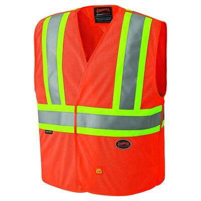 Pioneer Flame Resistant Hi-Viz Vest  - Color:  Hi-Viz Orange  - Size: L/XL