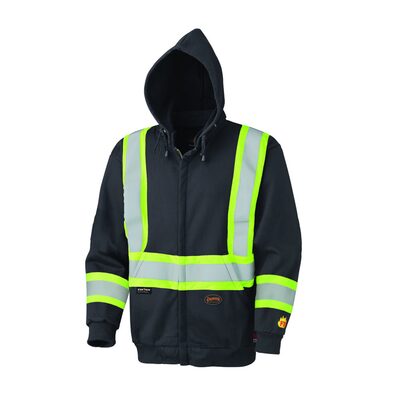 Pioneer Hoodie  -  Hi-Viz Flame Resistant Zip - Style Heavyweight Cotton  - Color:  Black  - Size: M